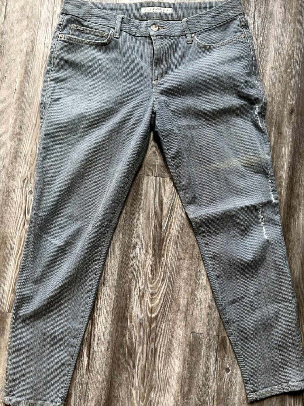Joe's Jeans Chelsea Blue & White Pinstripe Ankle Jeans Size W30
